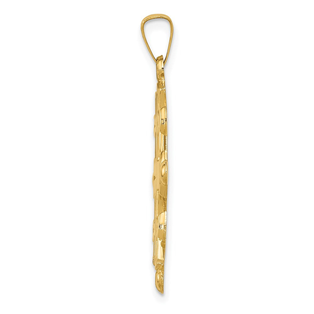 14K Gelbgold Polierter Jerusalemkreuz-Anhänger