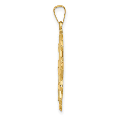 14K Gelbgold Polierter Jerusalemkreuz-Anhänger