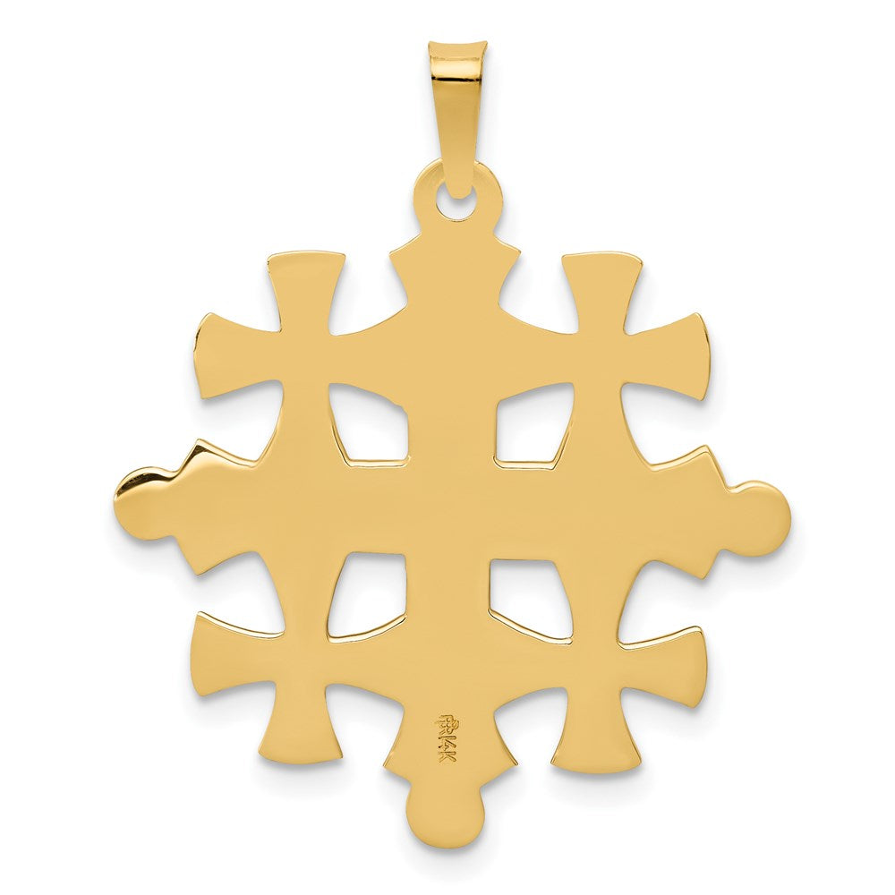 14K Gelbgold Polierter Jerusalemkreuz-Anhänger