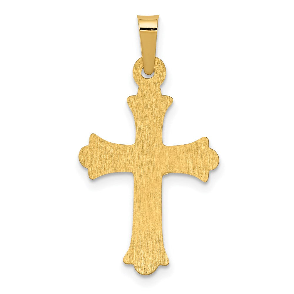 14K Bicolor-Gold Polierter INRI-Kruzifix-Kreuzanhänger