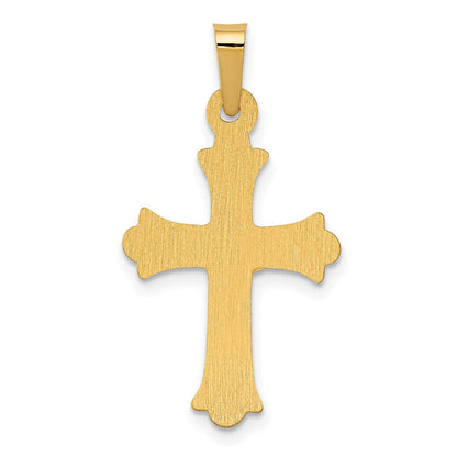 14K Bicolor-Gold Polierter INRI-Kruzifix-Kreuzanhänger
