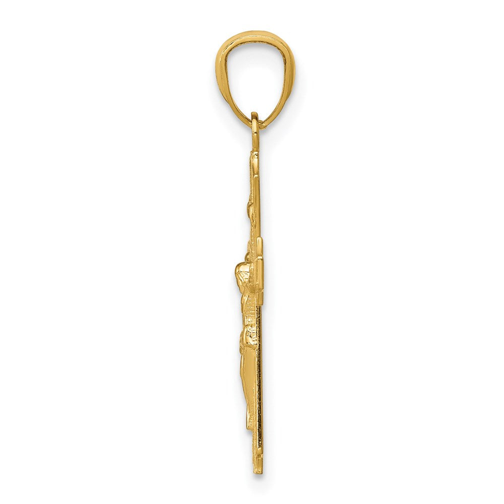 14K Gelbgold 14K Gold Poliert Klein Passion Kruzifix Anhänger