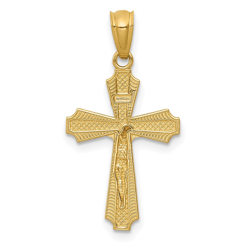 14K Gelbgold 14K Gold Poliert Klein Passion Kruzifix Anhänger