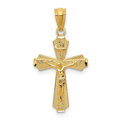 14K Gelbgold 14K Gold Poliert Klein Passion Kruzifix Anhänger