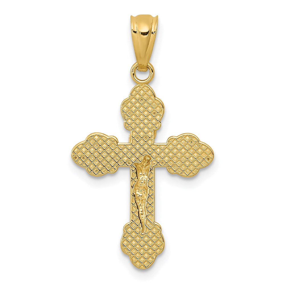 14K Gelbgold 14K Gold Poliert Inri Klein Kruzifix Anhänger