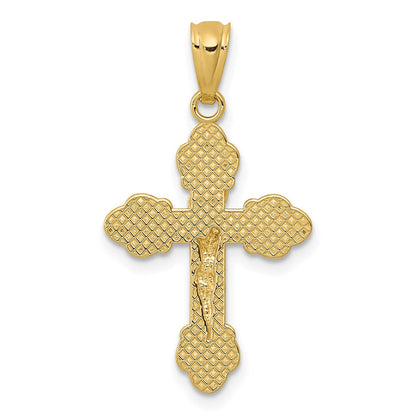 14K Gelbgold 14K Gold Poliert Inri Klein Kruzifix Anhänger