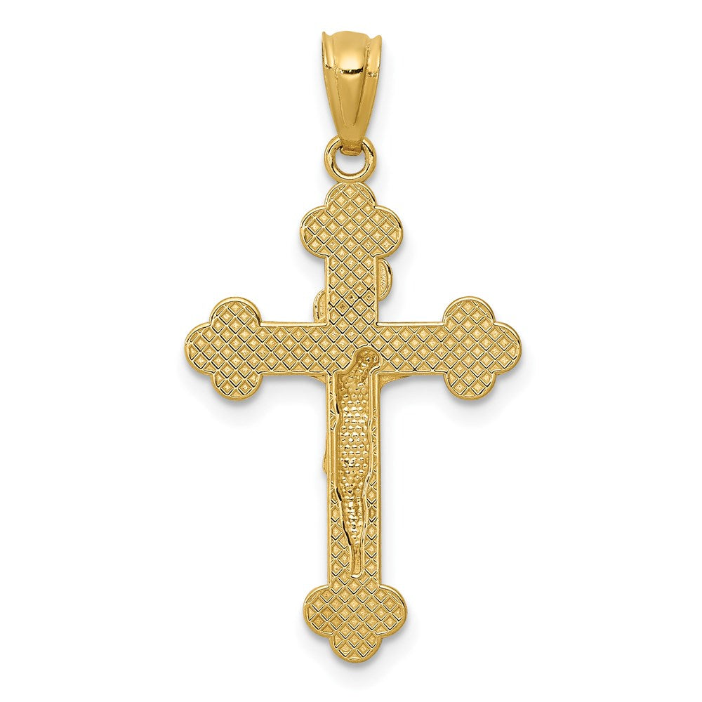 14K Gelbgold 14K Gold Poliert Inri Mittel Kruzifix Anhänger