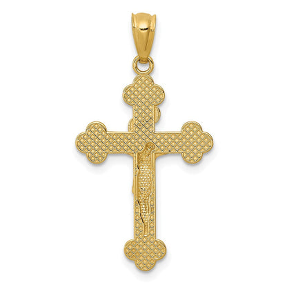 14K Gelbgold 14K Gold Poliert Inri Mittel Kruzifix Anhänger