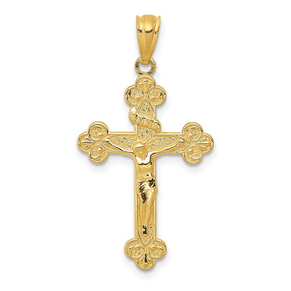14K Gelbgold 14K Gold Poliert Inri Mittel Kruzifix Anhänger