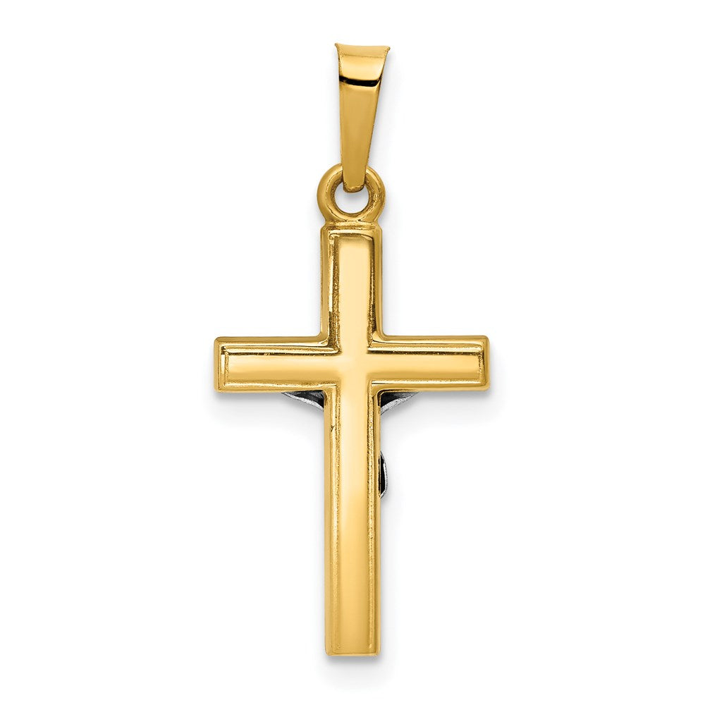 14K Gelb & Rhodium 14K mit Rhodium Poliert Inri Kruzifix Anhänger