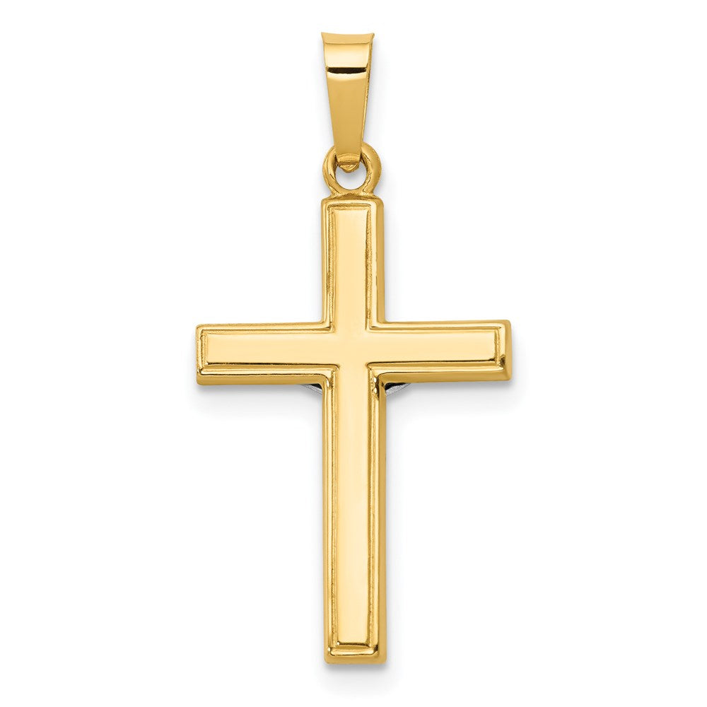14K Gelb- und Rhodiumgold mit rhodiumpoliertem INRI-Kruzifix-Anhänger