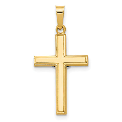 14K Gelb- und Rhodiumgold mit rhodiumpoliertem INRI-Kruzifix-Anhänger