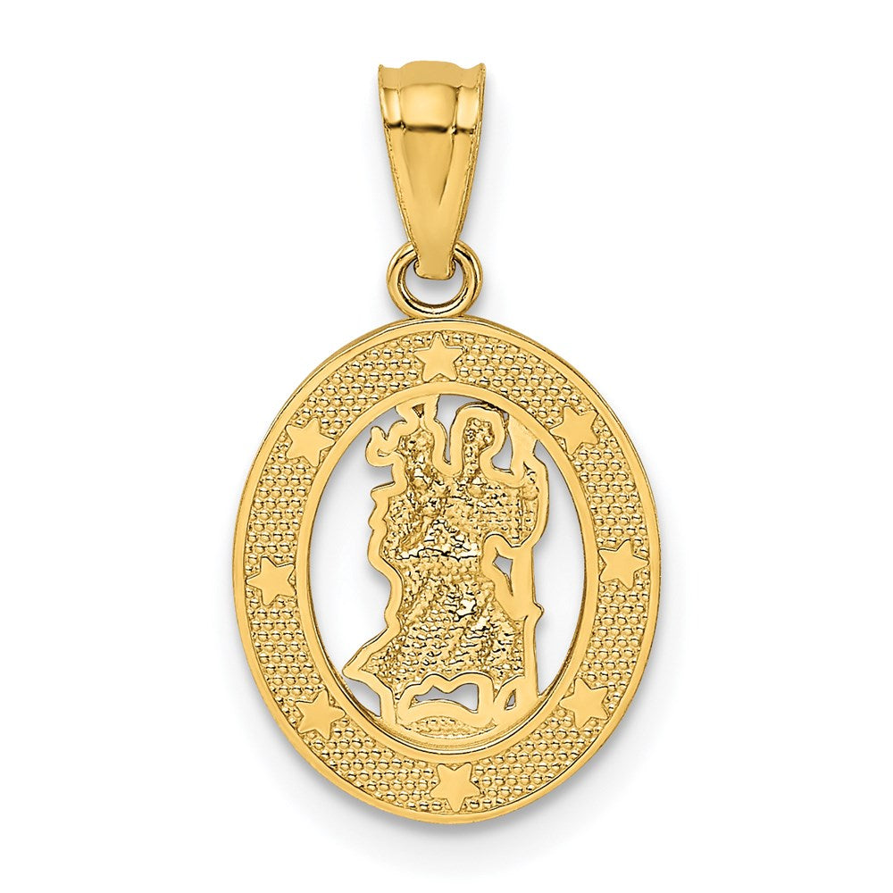 14K Gelbgold 14K Gold Poliert St Christopher Anhänger