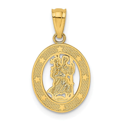 14K Gelbgold 14K Gold Poliert St Christopher Anhänger