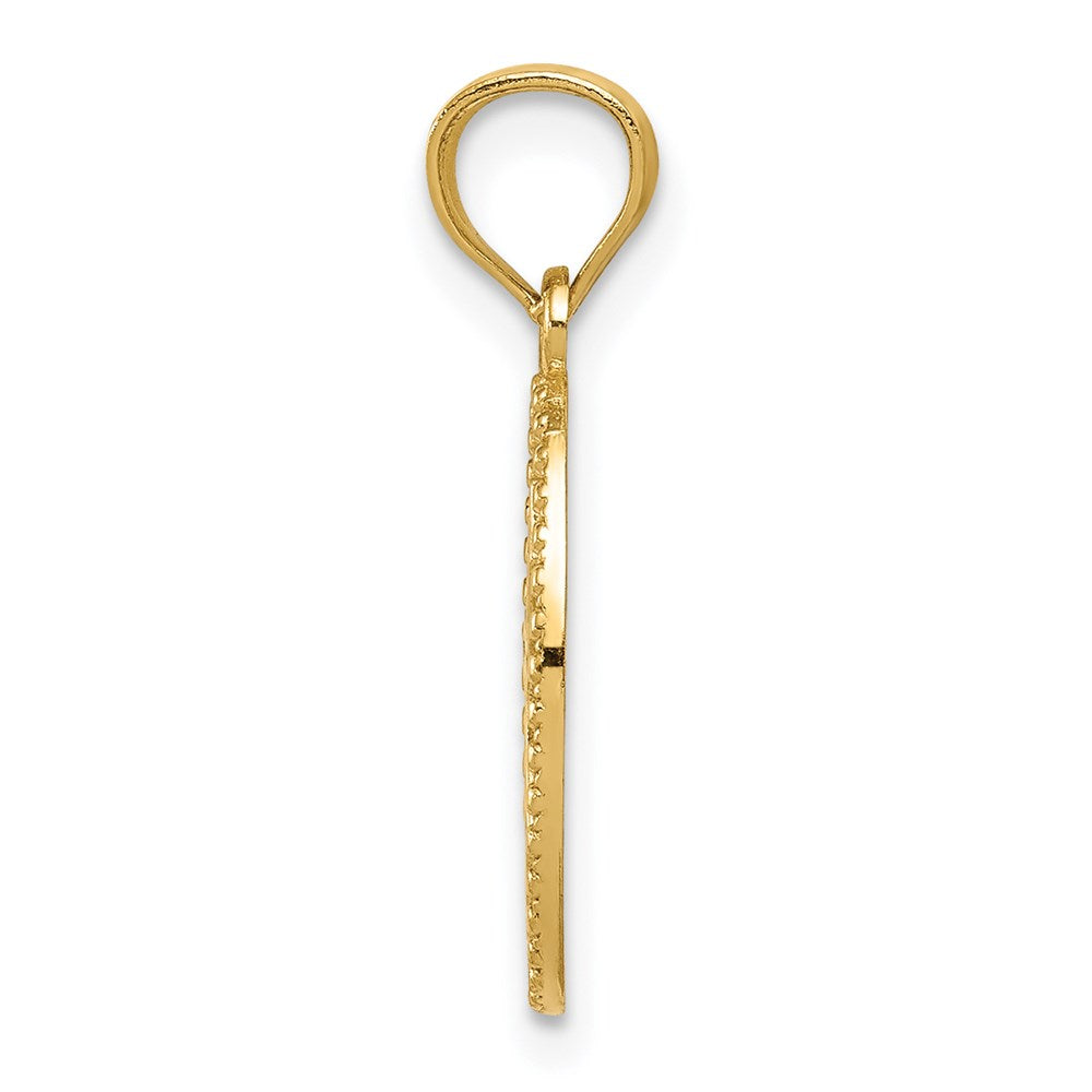 14K Gelbgold 14K Gold Poliert Klein Kreuz Medaille Anhänger