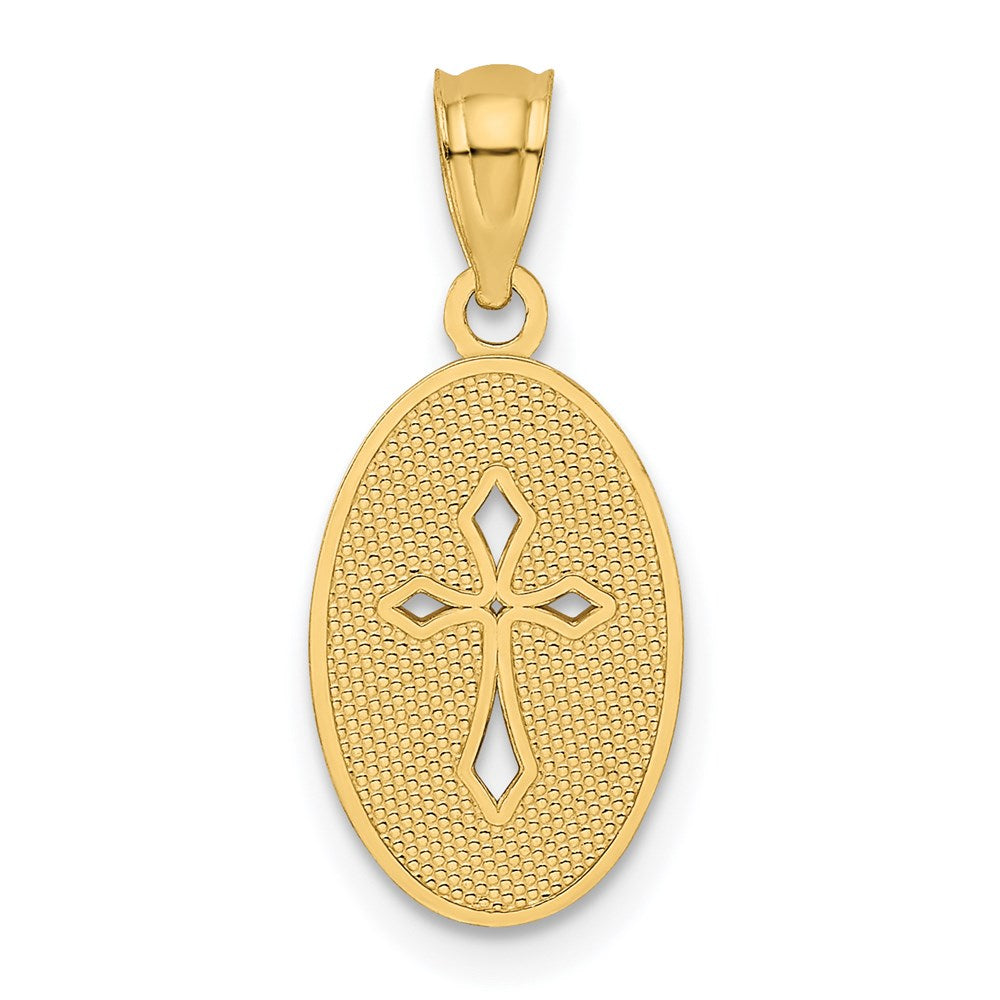 14K Gelbgold 14K Gold Poliert Klein Kreuz Medaille Anhänger