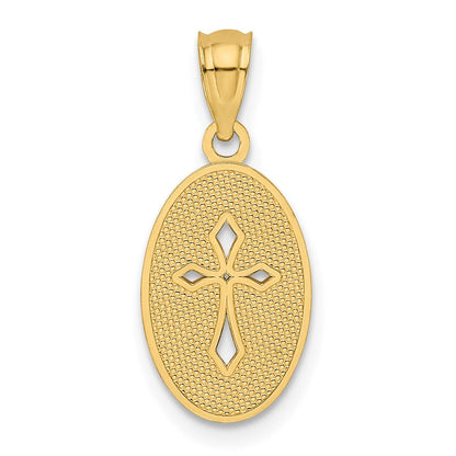 14K Gelbgold 14K Gold Poliert Klein Kreuz Medaille Anhänger