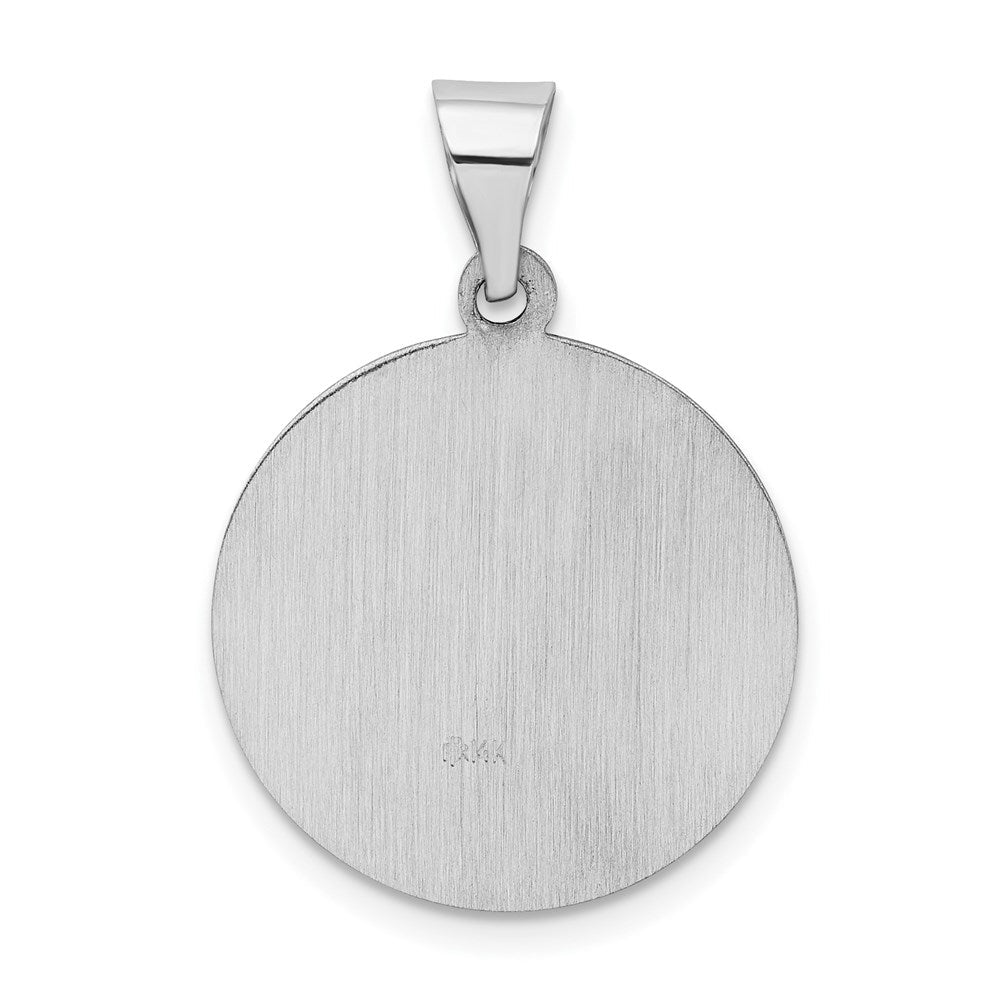14K Weißgold 14K Weißgold Satiniert und Poliert Hohl Pope Francisco Medaille