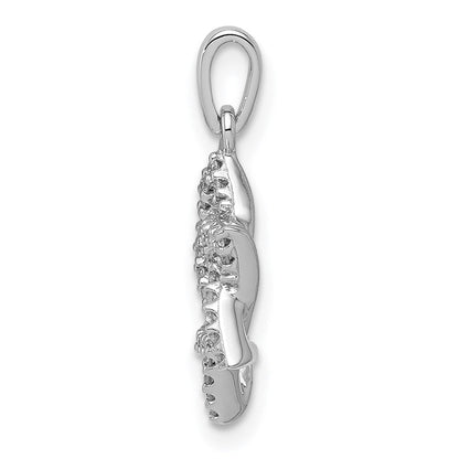 14K Weißgold Diamant-Davidstern-Anhänger