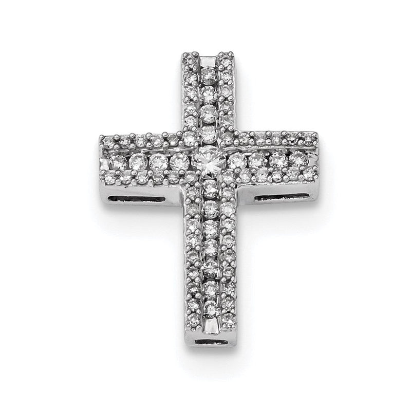 14K Weißgold Diamant-Anhänger mit Schiebeglied