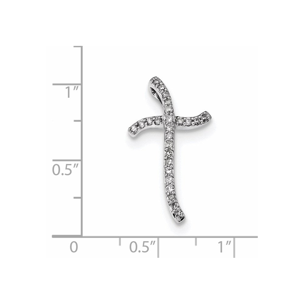 14K Weißgold Diamant-Gleitanhänger
