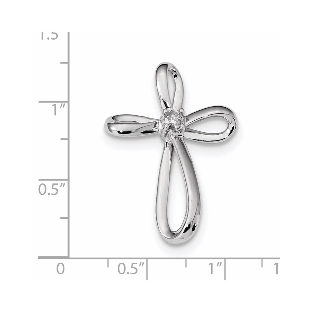 14K Weißgold Diamant-Gleitanhänger