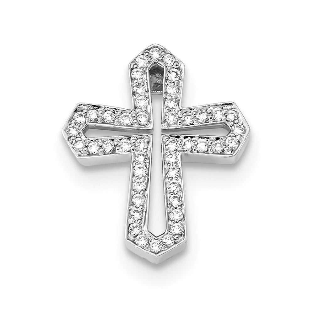 14K Weißgold Diamant-Gleitanhänger
