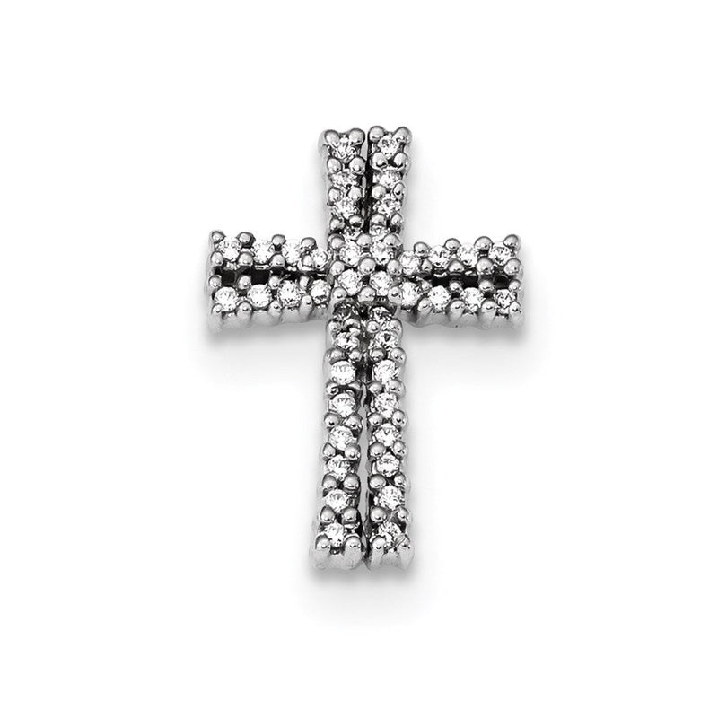 14K Weißgold Diamant-Anhänger mit Schiebeverschluss
