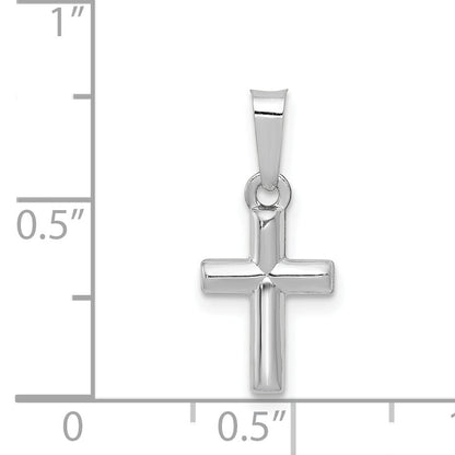 14K Weißgold 14K Weißgold Poliert Kreuz Anhänger