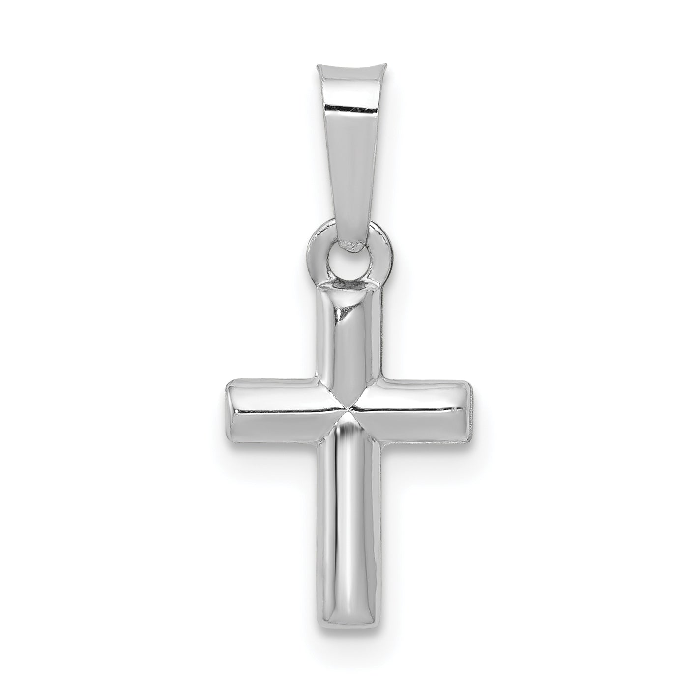 14K Weißgold 14K Weißgold Poliert Kreuz Anhänger