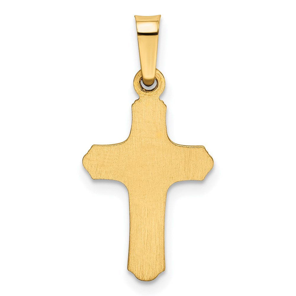 14K Gelbgold 14K Poliert und Strukturiert Kreuz Anhänger