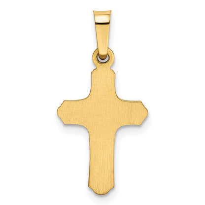 14K Gelbgold 14K Poliert und Strukturiert Kreuz Anhänger