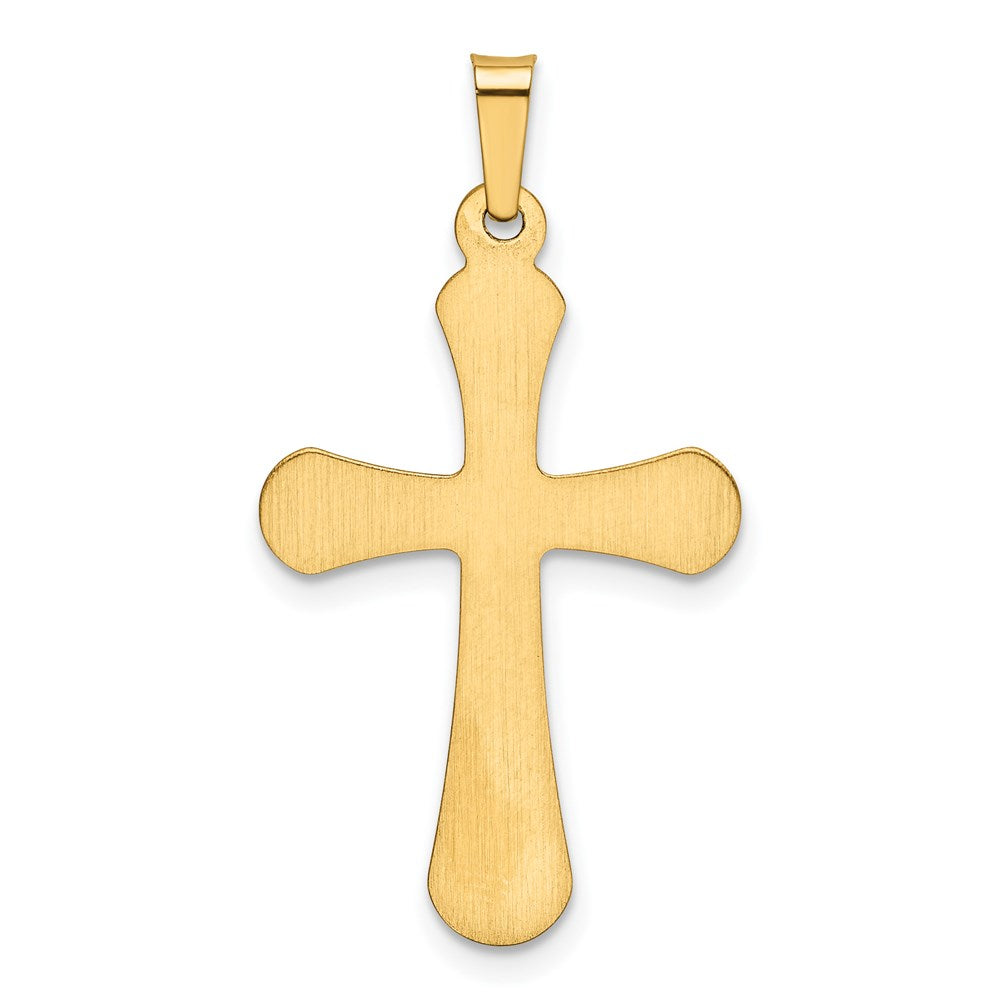 14K Gelbgold 14K Poliert Abgerundet Kreuz Anhänger