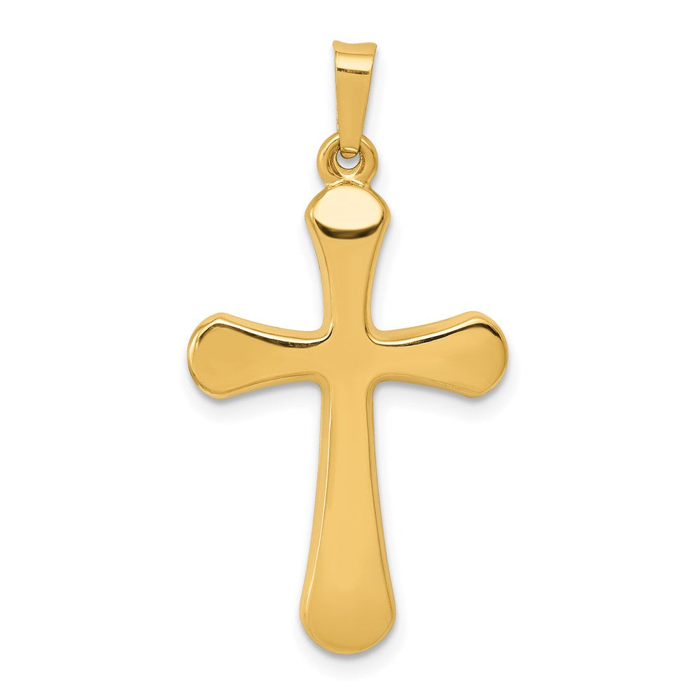14K Gelbgold 14K Poliert Abgerundet Kreuz Anhänger