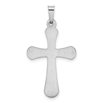 14K Weißgold Polierter Runder Kreuz-Anhänger