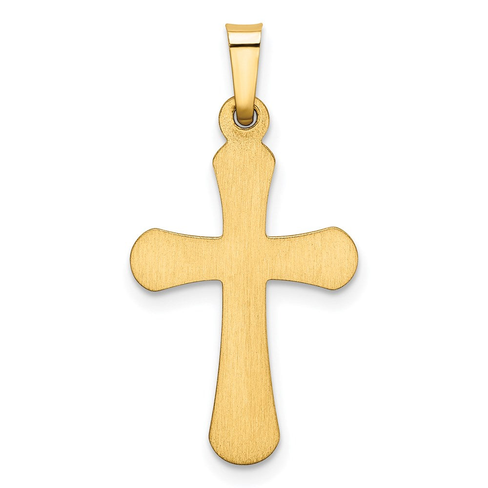 14K Gelbgold 14K Poliert Abgerundet Kreuz Anhänger