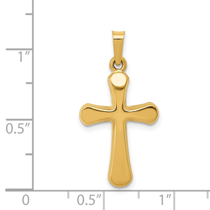 14K Gelbgold 14K Poliert Abgerundet Kreuz Anhänger
