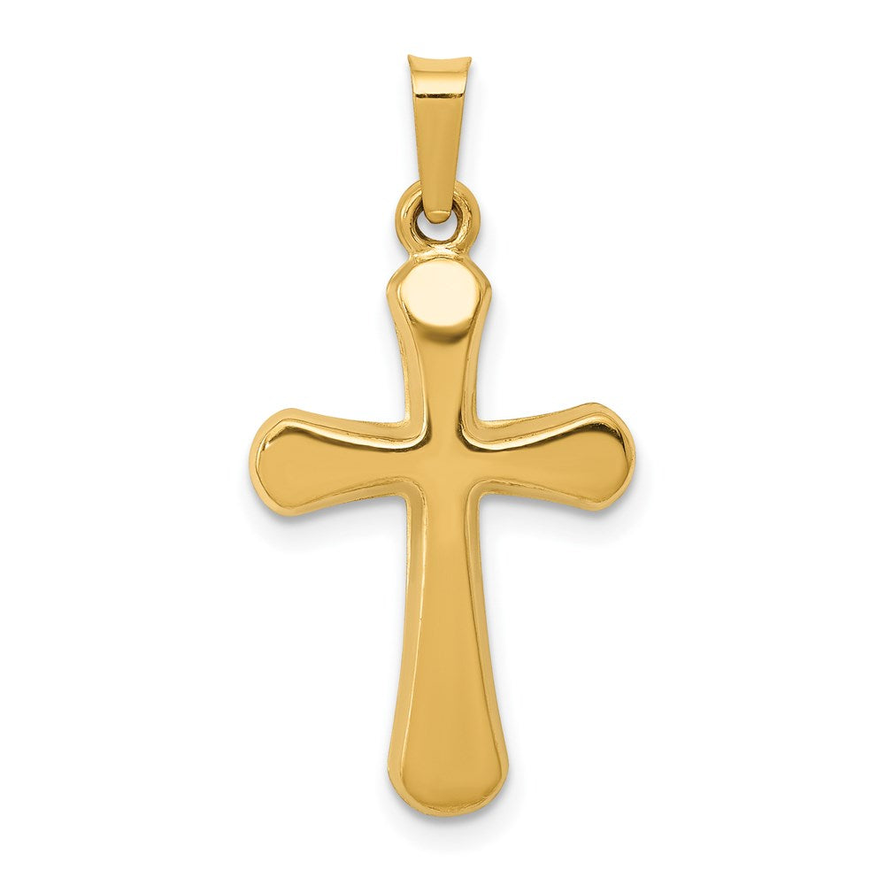 14K Gelbgold 14K Poliert Abgerundet Kreuz Anhänger