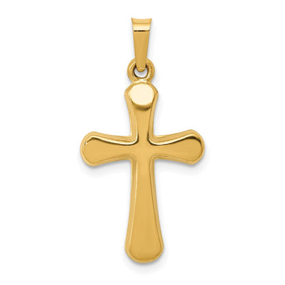 14K Gelbgold 14K Poliert Abgerundet Kreuz Anhänger