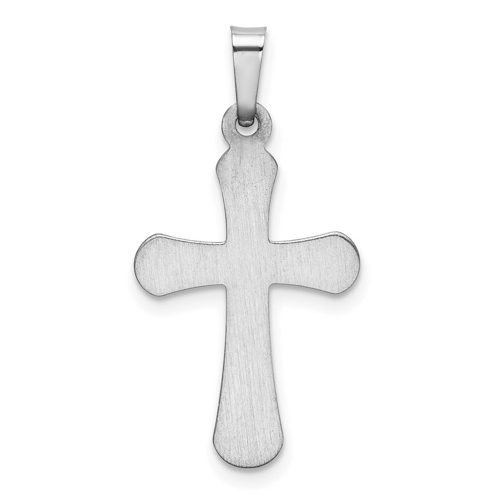 14K Weißgold 14K Weißgold Poliert Abgerundet Kreuz Anhänger