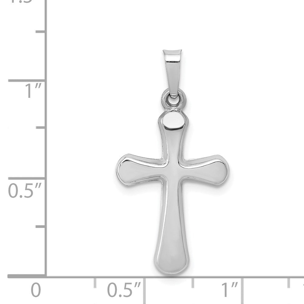14K Weißgold 14K Weißgold Poliert Abgerundet Kreuz Anhänger