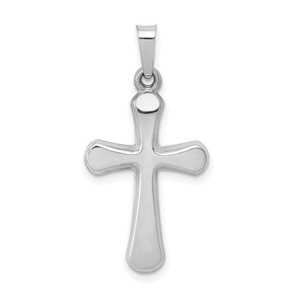 14K Weißgold 14K Weißgold Poliert Abgerundet Kreuz Anhänger
