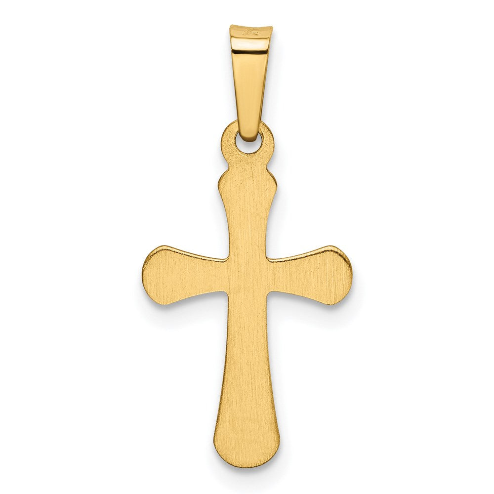 14K Gelbgold 14K Poliert Abgerundet Kreuz Anhänger