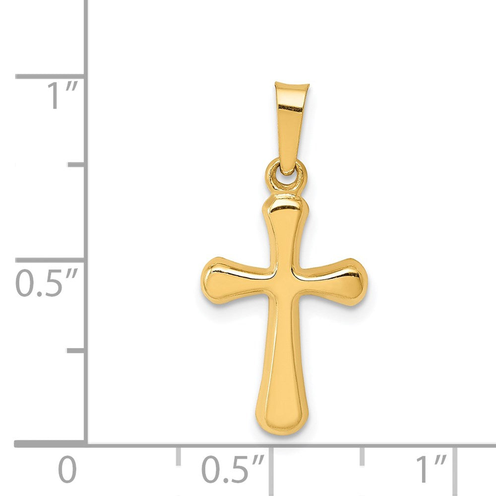 14K Gelbgold 14K Poliert Abgerundet Kreuz Anhänger