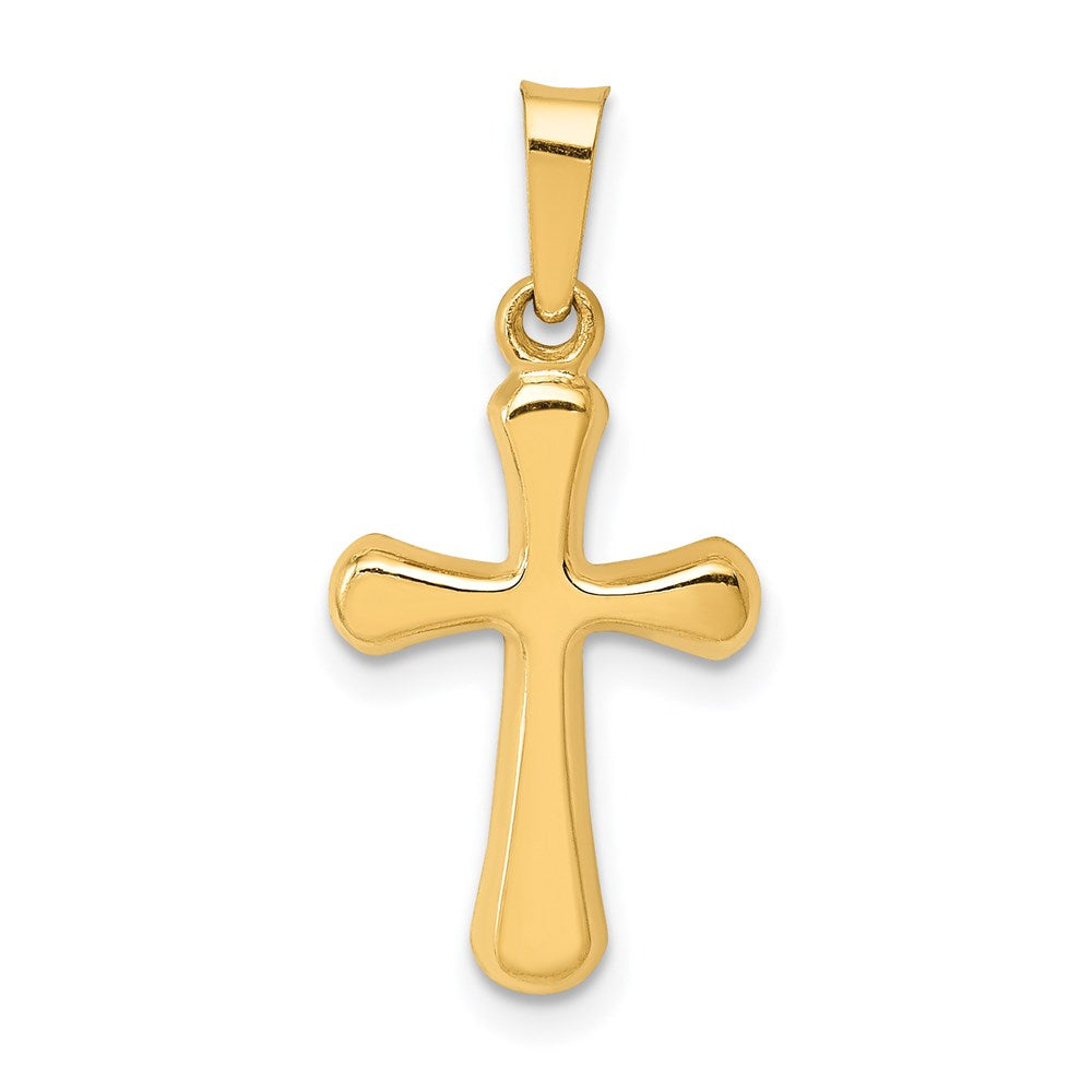 14K Gelbgold 14K Poliert Abgerundet Kreuz Anhänger