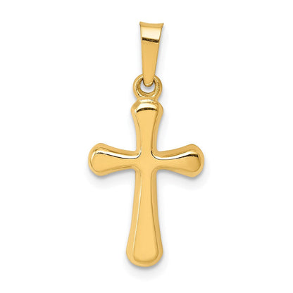 14K Gelbgold 14K Poliert Abgerundet Kreuz Anhänger