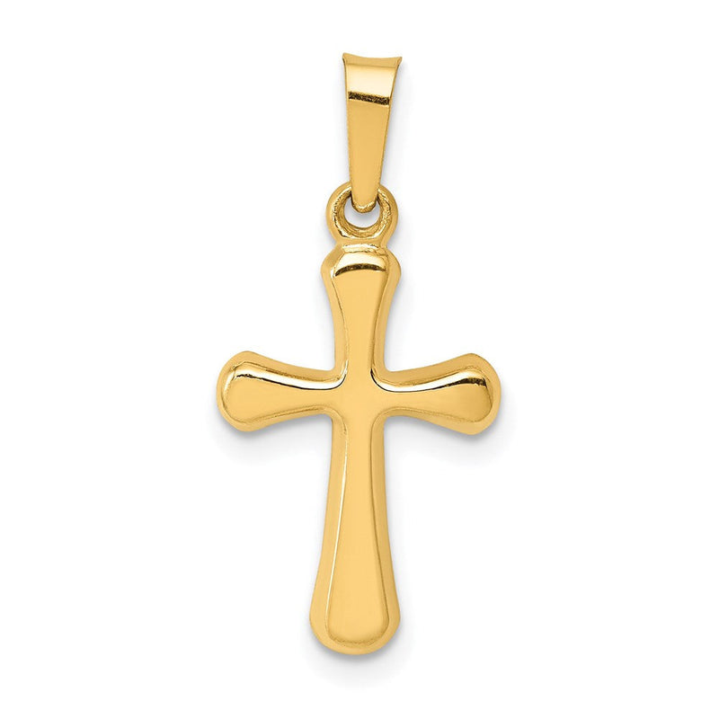 14K Gelbgold 14K Poliert Abgerundet Kreuz Anhänger