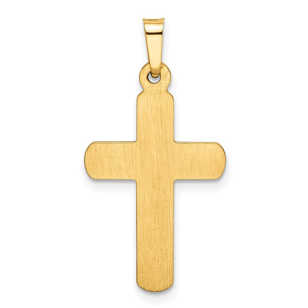 14K Gelbgold Satin-Lateinisches-Kreuz-Anhänger** Alternativ etwas natürlicher formuliert: **Anhänger „Lateinisches Kreuz" aus 14K Gelbgold, satiniert