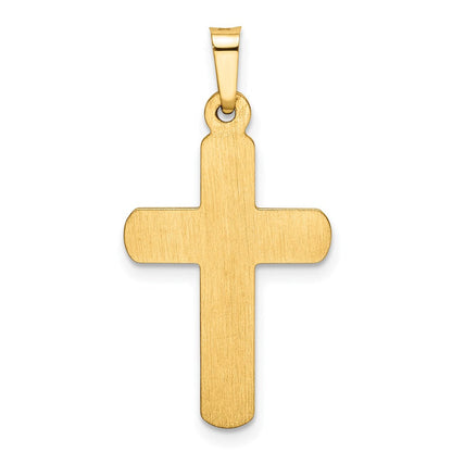 14K Gelbgold Satin-Lateinisches-Kreuz-Anhänger** Alternativ etwas natürlicher formuliert: **Anhänger „Lateinisches Kreuz" aus 14K Gelbgold, satiniert