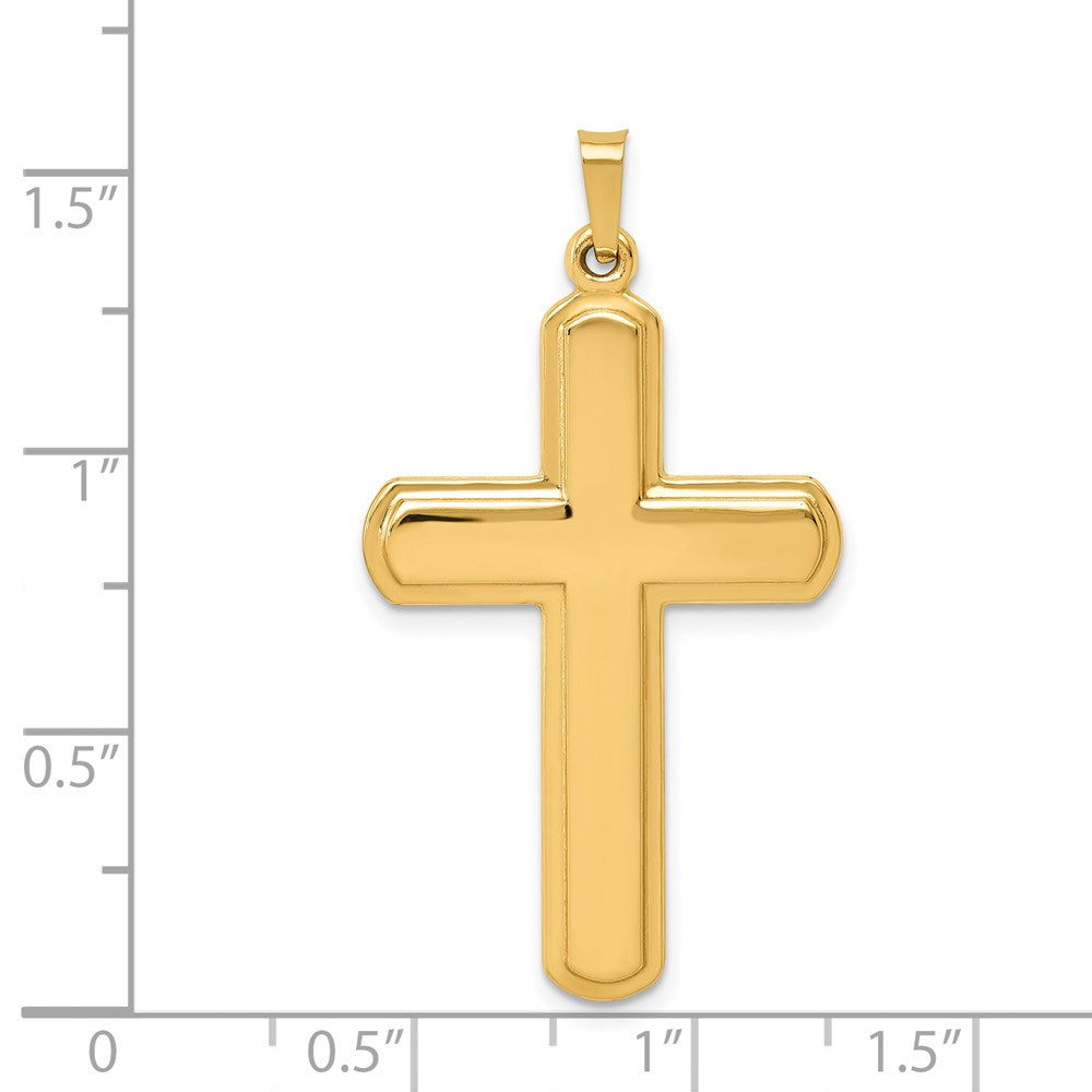 14K Gelbgold Polierter Lateinkreuz-Anhänger